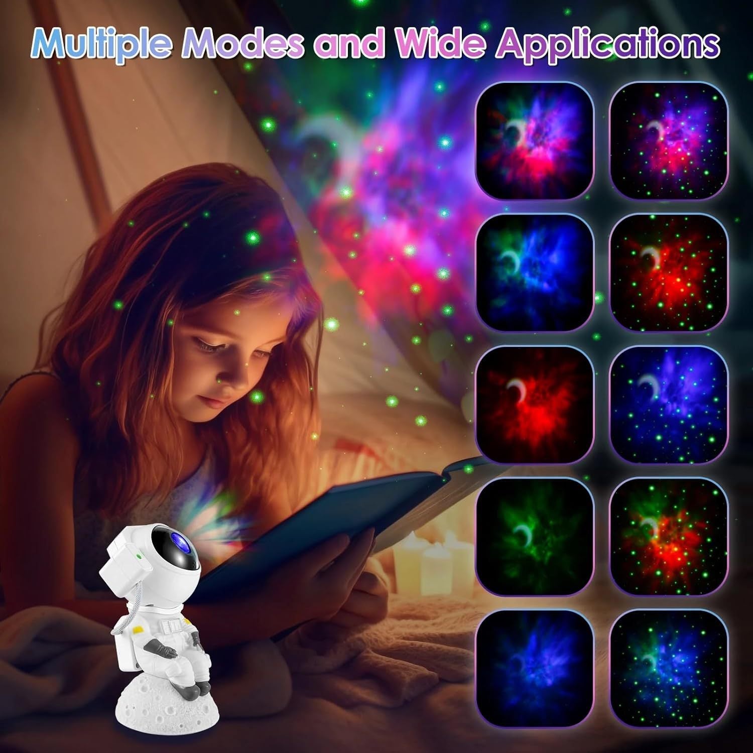 Astronaut Starry Sky Projector Lamp in multicolor