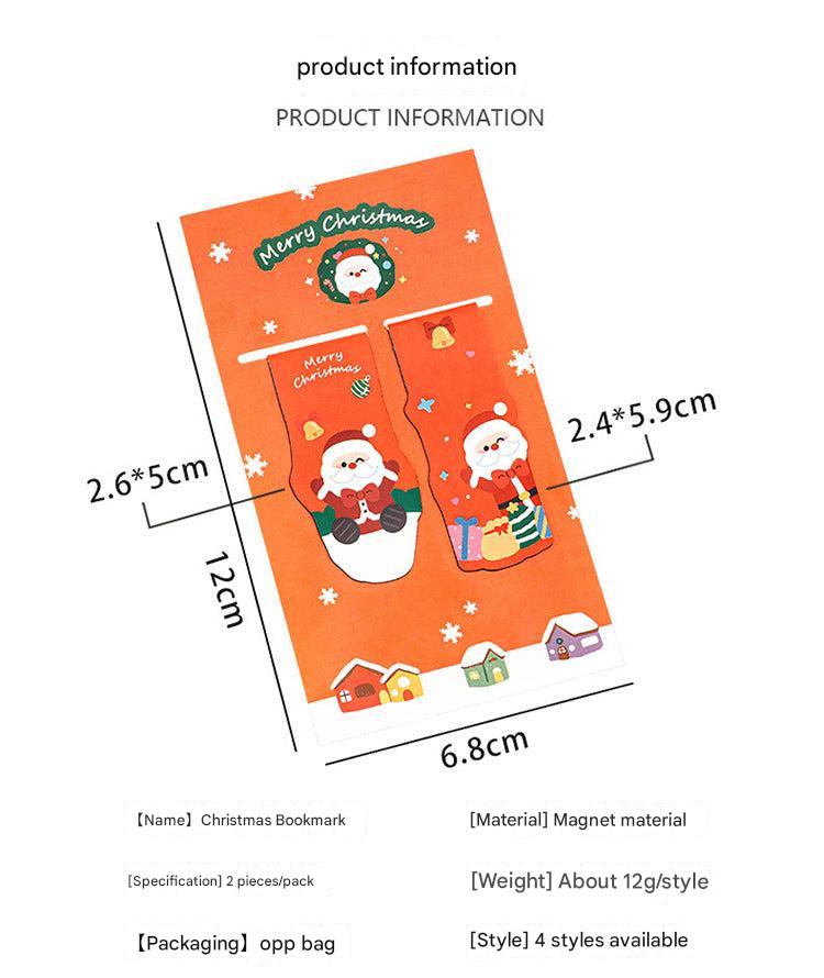 Cute Christmas magnetic bookmark featuring a snowman design