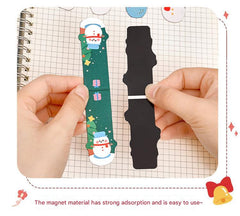 Magnetic bookmark in red and white Christmas theme