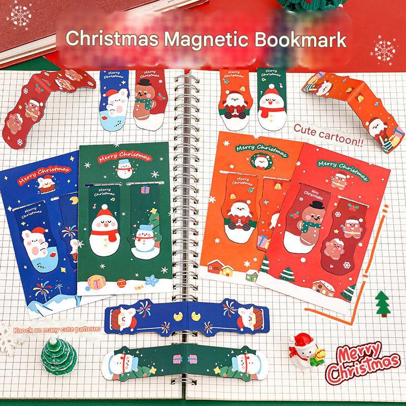 Festive magnetic bookmark with Santa Claus design