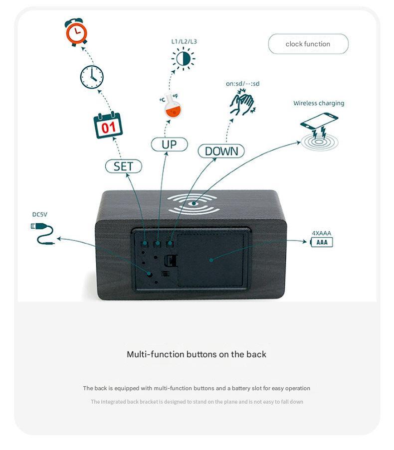 Modern wooden design digital clock