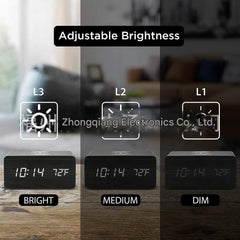 LED Digital Alarm Clock with wireless charging