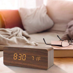 Modern wooden design digital clock