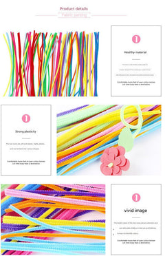 Innovative crafting with colourful fuzzy rods