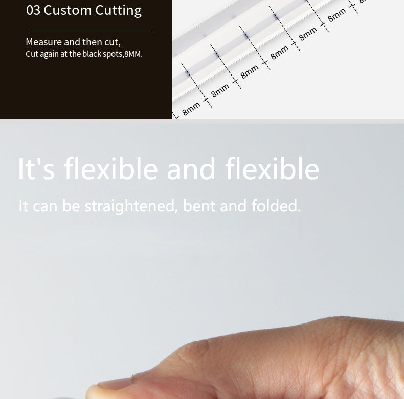 Water-resistant LED strip showing kitchen use
