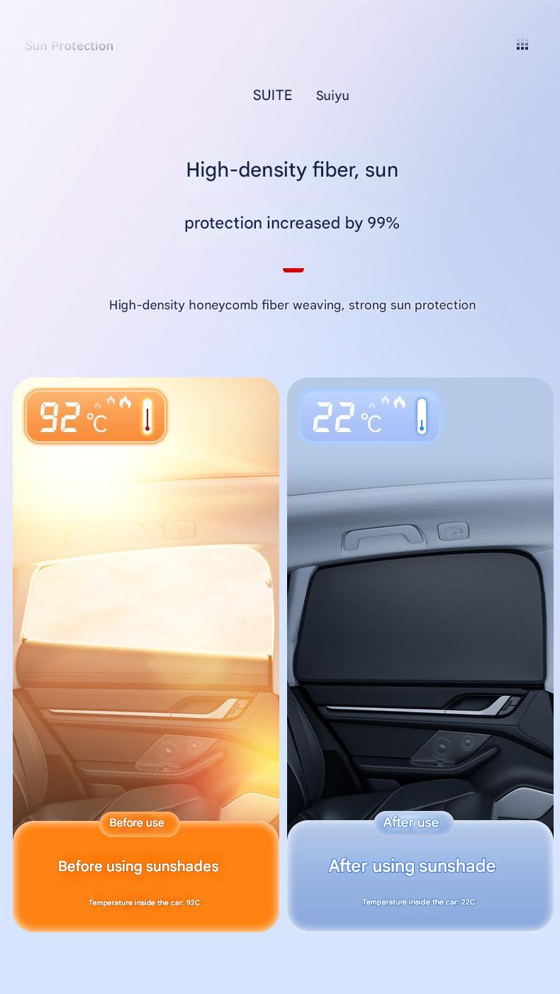 Driver's Side Window with Sunshade Protection