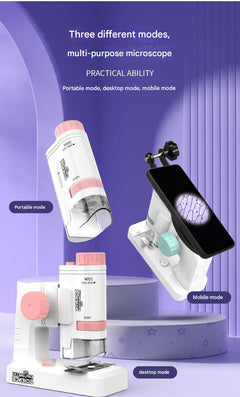 Detailed view of microscope lens and slides