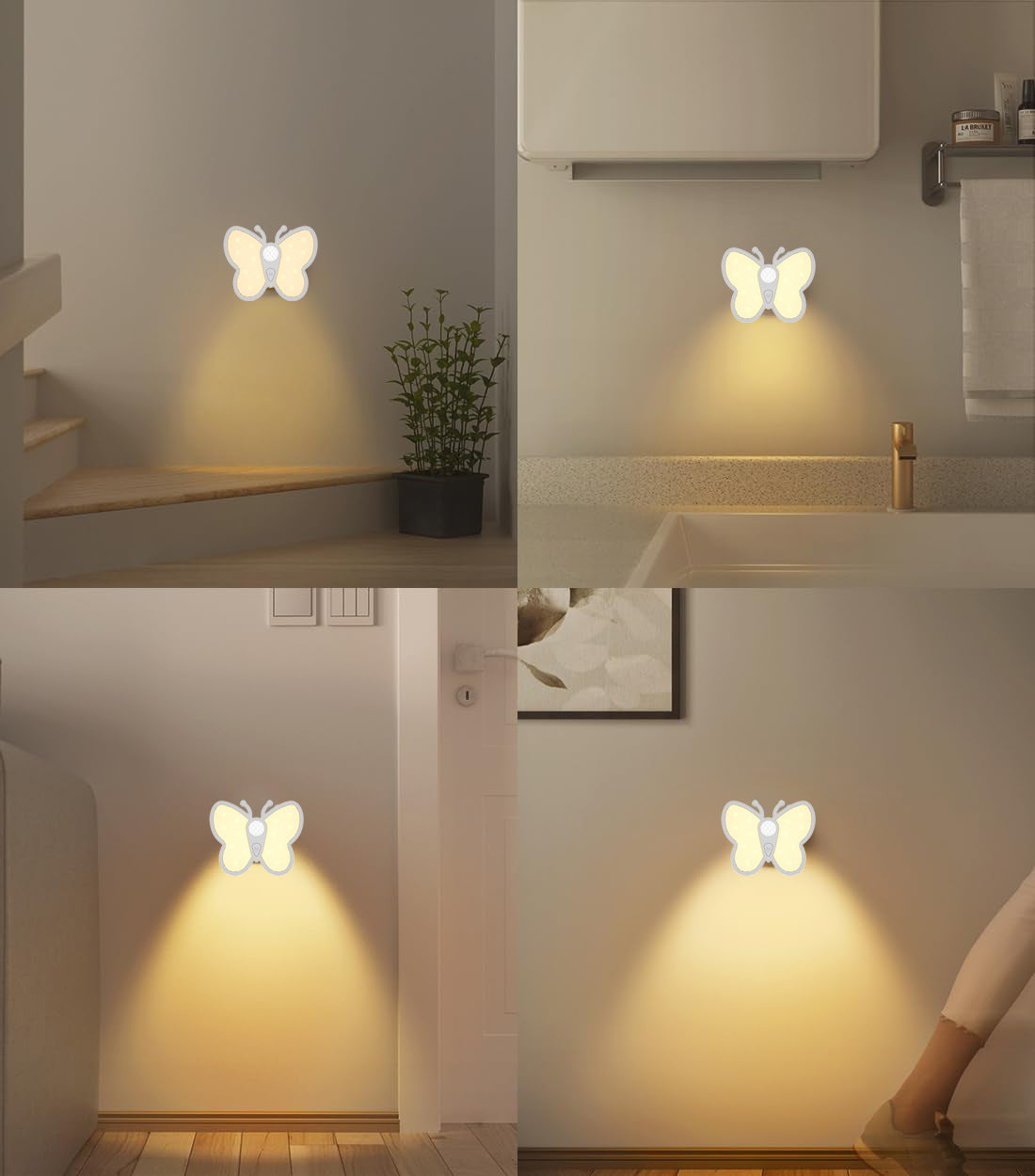 Wireless motion sensor light on hallway wall