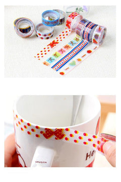 Image of colourful cartoon tape rolls