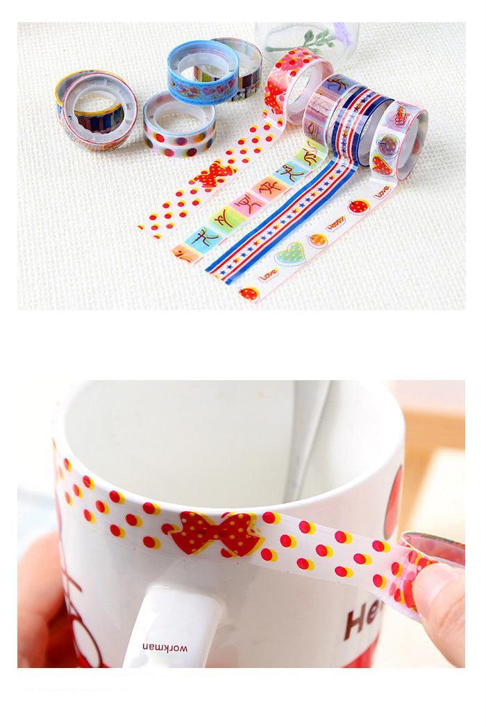 Image of colourful cartoon tape rolls