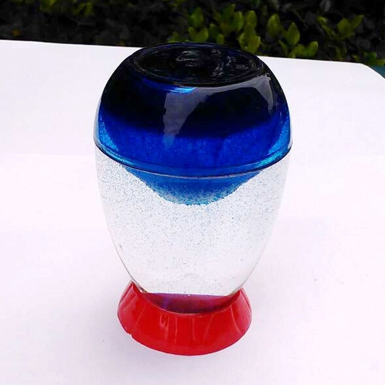 Side View of Blue Volcano Eruption Hourglass