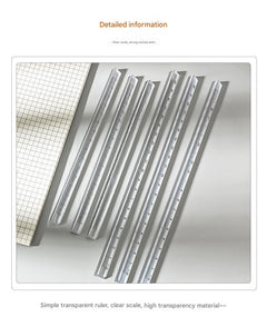 20cm clear acrylic triangular ruler showing measurements