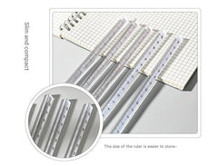close-up of triangular ruler measurement scale
