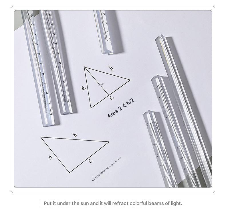 triangular ruler in office setting with papers