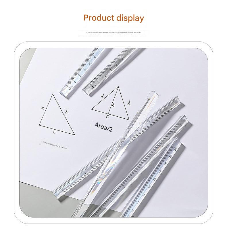 clear acrylic ruler with printed measurement scales