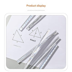 clear acrylic ruler with printed measurement scales