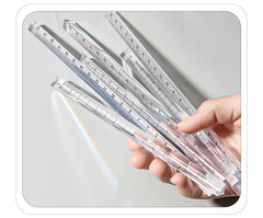 triangular ruler side view highlighting details