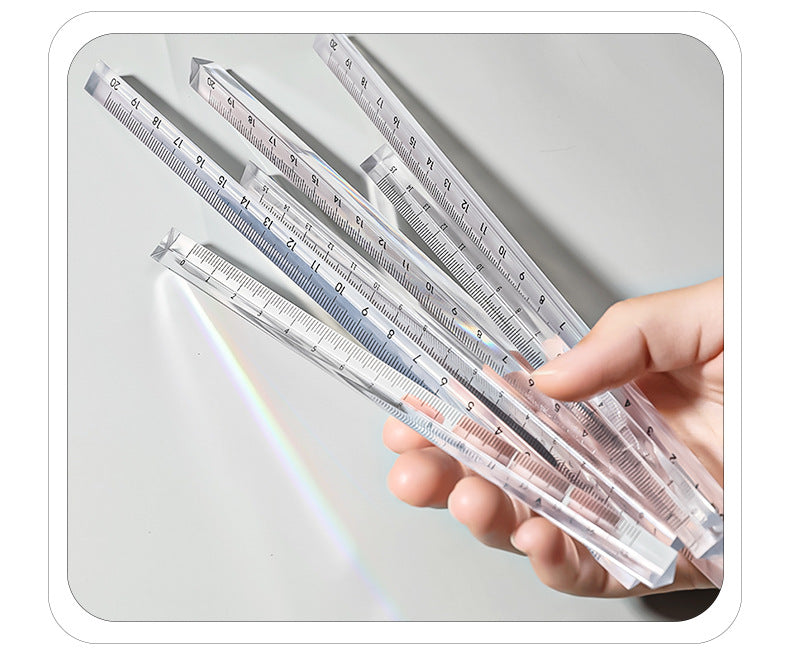 triangular ruler side view highlighting details