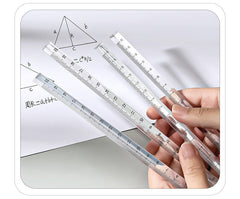 portable triangular ruler on school desk