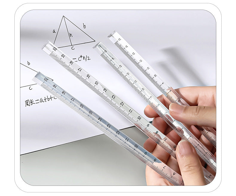 portable triangular ruler on school desk