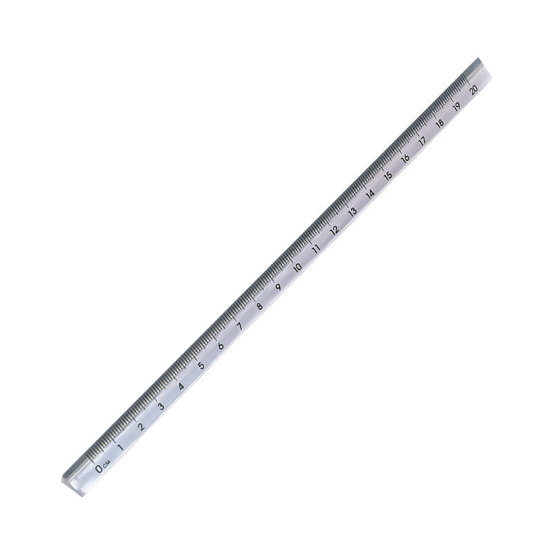 clear acrylic ruler with printed measurement scales