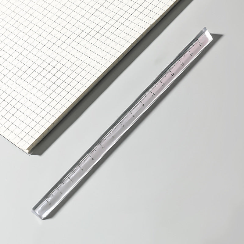 triangular ruler side view highlighting details