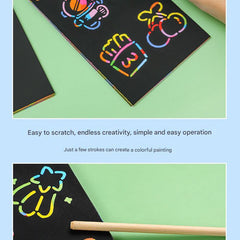 Vibrant scratch art for kids party