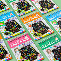 Scratch art papers in various colours