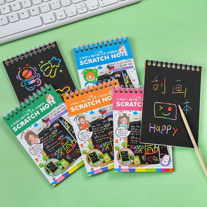 Stylus sticks with vibrant scratch papers