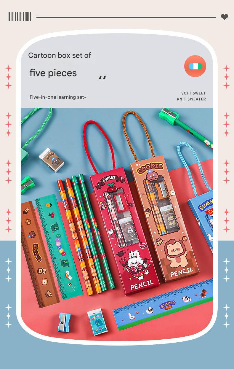 Dinosaur themed stationery set showcase