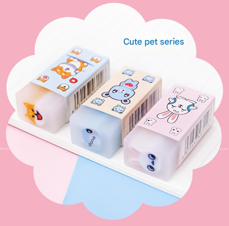 Cute layered design of children's eraser from top view
