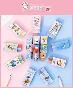 Usage of rectangular astronaut-design eraser