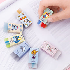 Cute layered design of children's eraser from top view