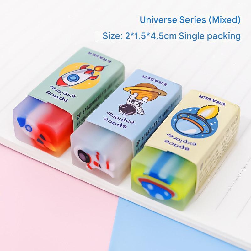 Low-dust teacher's choice eraser with space design
