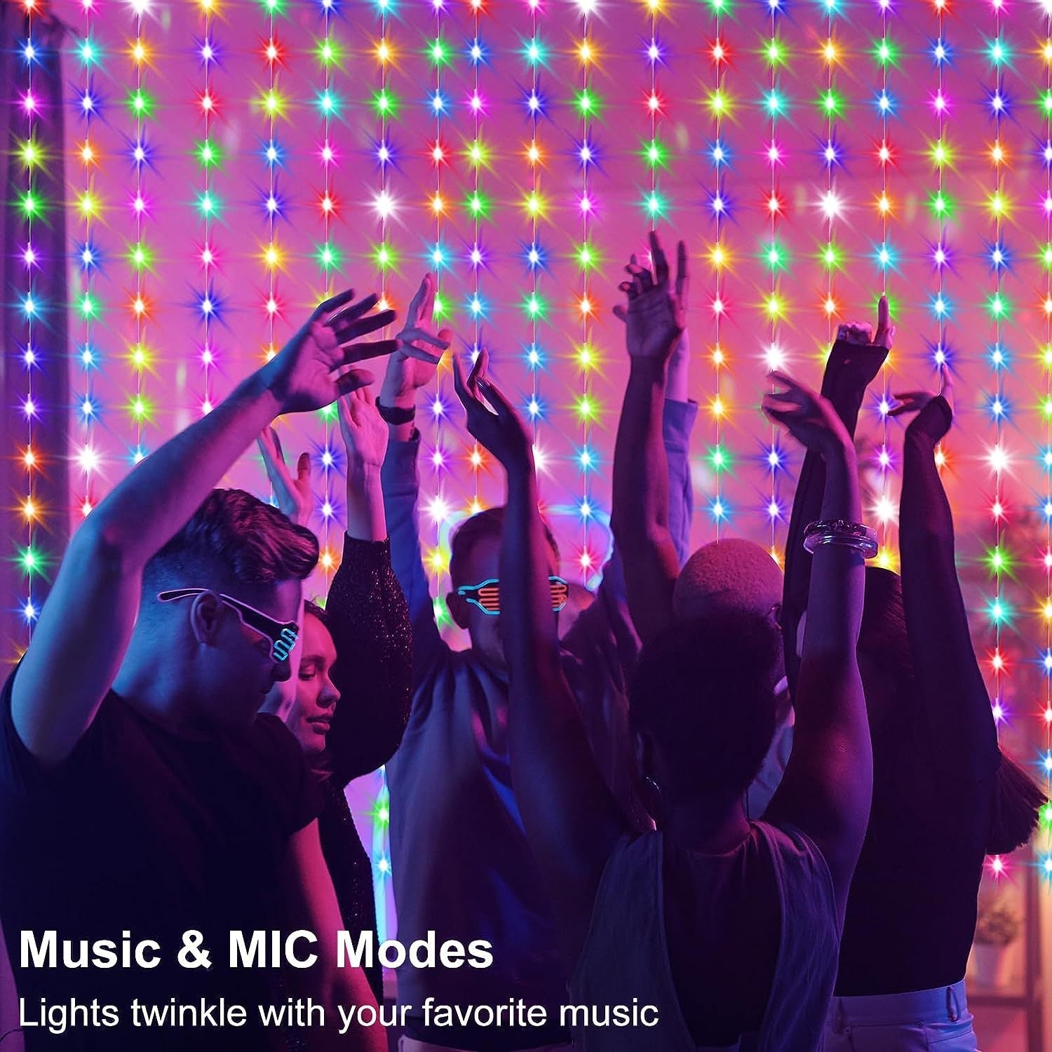 Vibrant RGB LED lights enhancing outdoor event