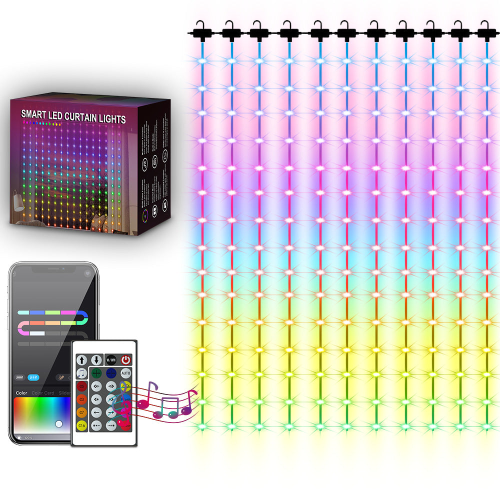 Elegant display of RGB LED lights over window
