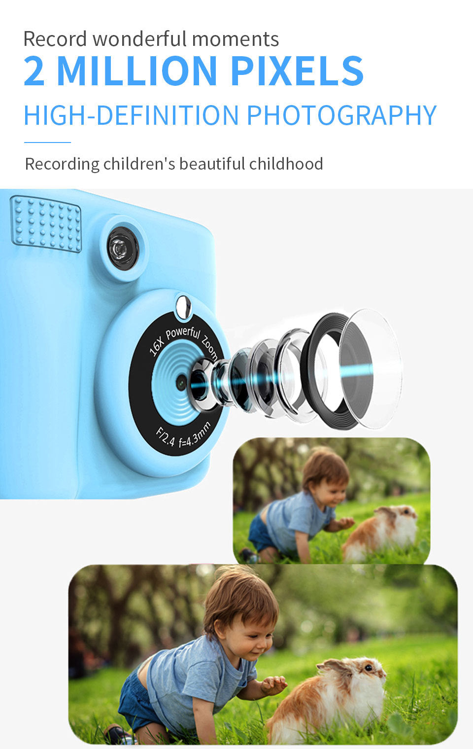 HD display of the kids camera