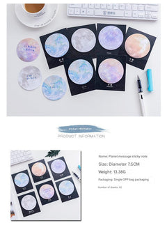 Sticky Note pad with Rainbow Moon design
