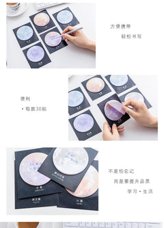 Sticky Notes in assorted planetary motifs