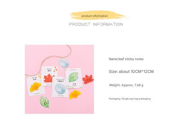 Charming leaf sticky notes - Baby Blue Leaf design