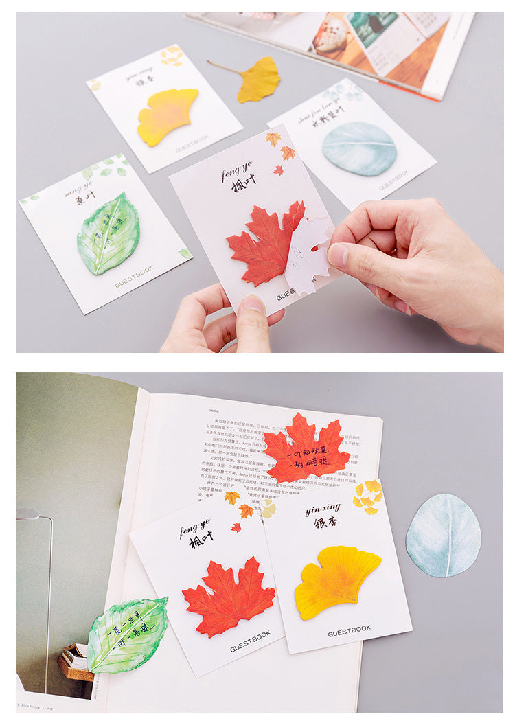 Charming leaf sticky notes collection