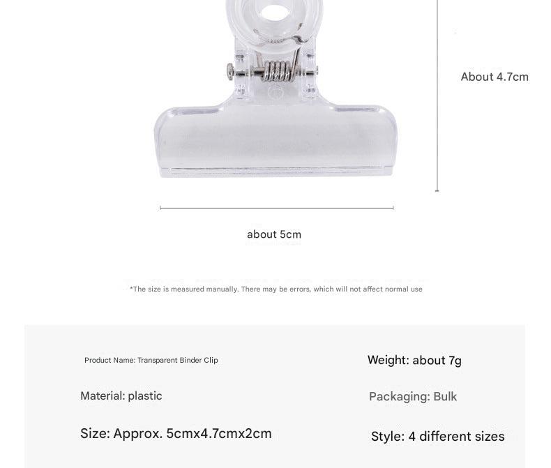 Transparent plastic clamps for school use