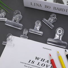 Transparent plastic clamps for school use