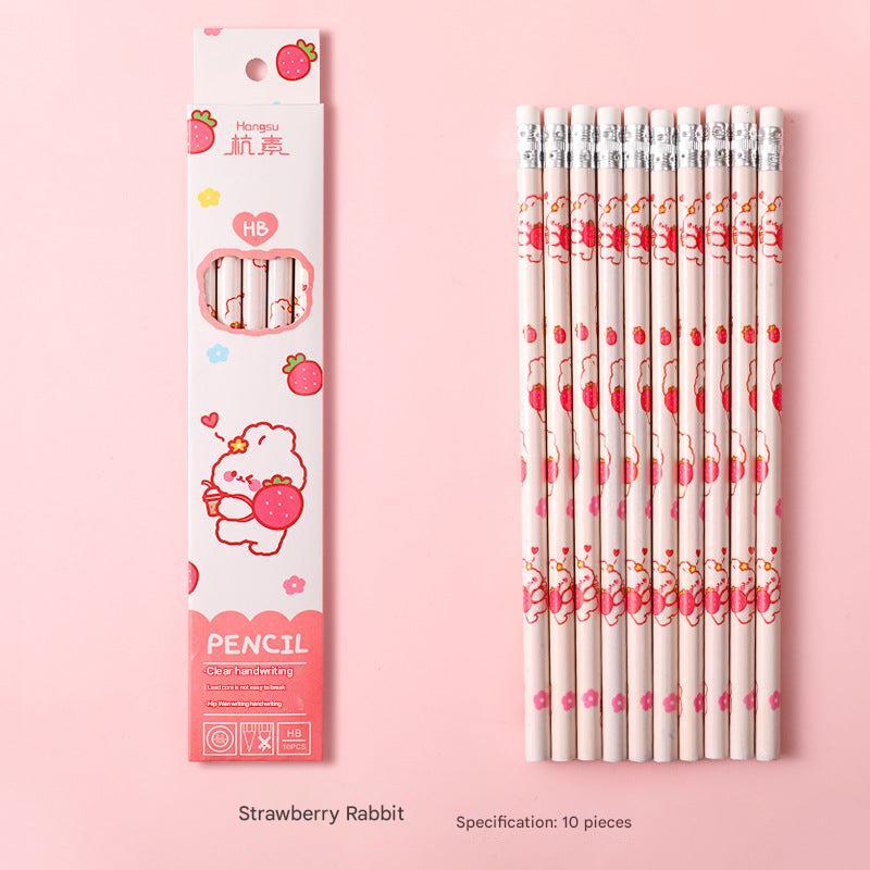 Built-in erasers on children's pencils