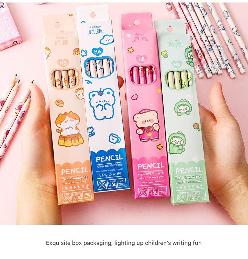 Built-in erasers on children's pencils