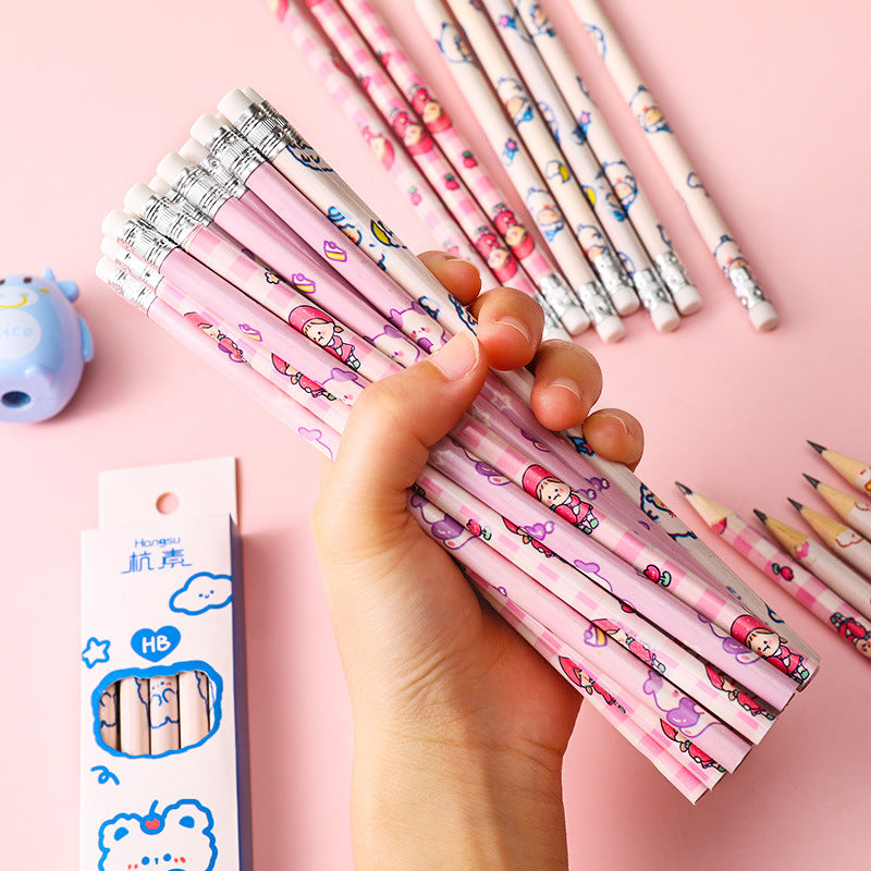 Pre-sharpened HB pencils with vibrant designs
