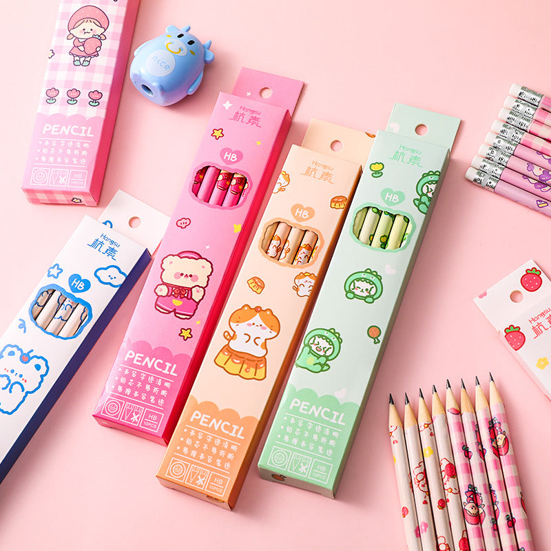 Built-in erasers on children's pencils