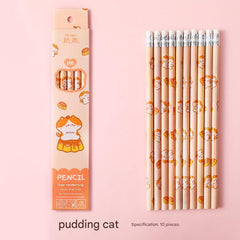 Fun cartoon characters on kid's pencils
