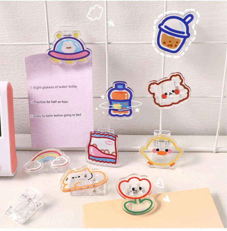 Cute Acrylic Clips Set for Snacks and Organising