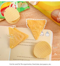 colourful triangle bag clips on table